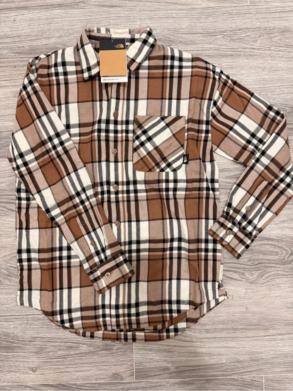 NWT The North Face Men’s Brown Plaid Flannel Shirt Retails $85